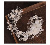 Aqxyedc Color de plata de cristal de cristal Peinado for el pelo Accesorios for el cabello de la boda Adornos de cabello Tiara Pearl Pein Pein Pein Jewelry Hourper wanglan