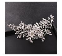 Aqxyedc Color plateado Flor de cristal Peineo de cabello Accesorios for el cabello Accesorios for la cabeza Adornos de la cabeza Tiara de cabello Peine de Peine de Peineo de Joyería Diadema wanglan