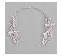 Aqxyedc Color plateado Hoja Pearl Headband Tiara for accesorios de cabello nupcial Banda de pelo CHANGE CRISTAL PEARAS TIARAS Y NOVIAS PAGES wanglan