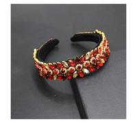 Aqxyedc Color Rhinestone Flower Blimmed de ala ancha Banda Barroco Moda de lujo Industria pesada Exquisita Havanda retro 723 wanglan(14)