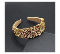 Aqxyedc Color Rhinestone Flower Blimmed de ala ancha Banda Barroco Moda de lujo Industria pesada Exquisita Havanda retro 723 wanglan(4)