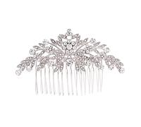 Aqxyedc Cristales de diamantes de imitación de plata hojas boda nupcial pelo peine lateral horquillas mujeres accesorios for el cabello joyería wanglan