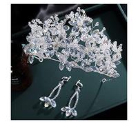 Aqxyedc Diadema de pelo grande de cristal completo de plata Vintage for novia, diadema de aro con diamantes de imitación brillantes for novia, diadema de boda wanglan(Rhodium Plated)