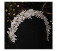 Aqxyedc Diadema de pelo grande de cristal completo de plata Vintage for novia, diadema de aro con diamantes de imitación brillantes for novia, diadema de boda wanglan(Silver)
