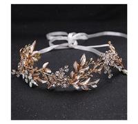 Aqxyedc Diademas de novia con flores de aleación de champán, peineta de diamantes de imitación, diadema de boda de princesa, diademas nupciales, accesorios for el cabello, tiara wanglan(Hairband)