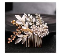 Aqxyedc Diademas de novia con flores de aleación de champán, peineta de diamantes de imitación, diadema de boda de princesa, diademas nupciales, accesorios for el cabello, tiara wanglan(Hair Comb)