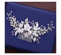 Aqxyedc Elegante Flor Blanca Pein de Peinado Pérdida Hecha A Mano Pearl Rhinestone Cabeza Accesorios Peineo Peinado for Mujeres Joyería De Pelo De Boda wanglan
