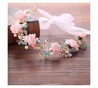 Aqxyedc Gorgerous Artificial Pearl Flowers Novia Diadema Verano Cristal Boda Cabello Joyería de moda Mujeres Tocado Accesorios wanglan