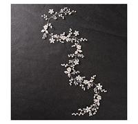 Aqxyedc Lujo Hecho a mano Doble Rhinestone CHANGE DE PELO CORREDAL DIEADORES TIARA Accesorios for el cabello de la boda Floral Crystal Hair Peine Hairband wanglan(Silver)