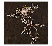 Aqxyedc Lujo Rhinestone Crystal Hair Peine Peinencia Diadema Boda Accesorios for el cabello Tiara Hairband Pelo Joyería Novia Fiesta Queen Hacer wanglan(Gold)