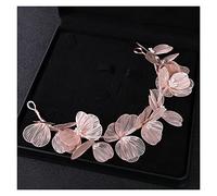 Aqxyedc Lurxury Gold Tiaras Headbands Boda Novia Flores Hairbands Mujeres Accesorios for el cabello Cinta Mujeres Joyería wanglan(Rose gold)