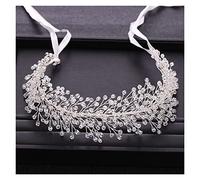 Aqxyedc Moda hecha a mano Accesorios for el cabello Color de plata Color Barroco Rhinestone Cristal Diadema Cupal Tiara Mujer Banda de pelo Joyería wanglan(Silver)