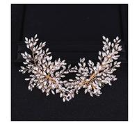 Aqxyedc Nuevo diseño Crystal Rhinestone peine peine for el cabello accesorios for el cabello doble peines for el cabello doble for la novia Crystal Rhinestone Headband wanglan(Gold-color)