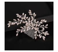 Aqxyedc Peineta de cristal de diamantes de imitación for boda, peinetas for el pelo for mujer, accesorios de joyería, adornos for la cabeza, tocado for fiesta de novia wanglan(Silver)