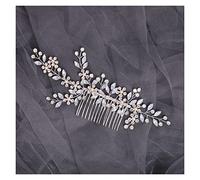 Aqxyedc Peineta de flores de cristal hecha a mano, peinetas de flores de diamantes de imitación de perlas for mujer, joyería for el cabello de novia, accesorios for el cabello de boda, Tiara wanglan(S