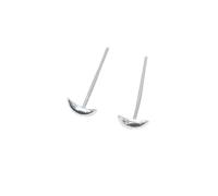 Aqxyedc Piercing para nariz de plata de ley 925 con diseño de luna pequeña, 20 unidades (extremo recto plateado)