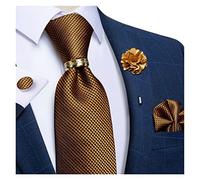 Aqxyedc Plaides Verdes Vínculos de Seda de 8 cm for Hombres Accesorios de Boda for Hombres Mensos Cuadrados de Bolsillo Corbyas con Broche de Anillo de Corbata wanglan(JZ06-7427-XH0149)