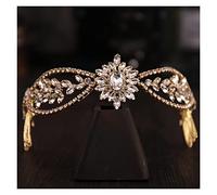Aqxyedc Rhinestone Peine Peine Diadema Hairband Crystal Tiara Diadema for mujer Novia Accesorios for el cabello de la novia Regalo de joyería de cabello nupcial wanglan(Gold)