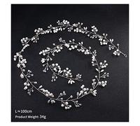 Aqxyedc Rose Gold Pearl Crystal Wedding Headeband Tiara Bridal Headpieec Hairband Boda Accesorios for el cabello Hecho a mano Joyería de pelo de moda wanglan(Silver)