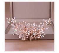 Aqxyedc Rose Oro Rhinestone Pein Pein Bodas Accesorios for el cabello for la novia Mujeres Crystal Headpiece Adornos de pelo Joyería de pelo nupcial wanglan(Rose gold)