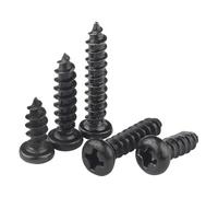 Aqxypas 100 Uds Tornillos autorroscantes de Cabeza Redonda Cruzada M1.8 Tornillo de Acero al Carbono Negro (Color : 6mm, Size : M1.8 x100pcs)