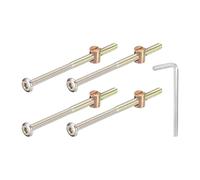 Aqxypas 4/5/10 Uds tornillo con cabeza hueca hexagonal tuercas de barril M6x80/90/100/110/120mm muebles sillas cunas(Bronze Color,10PCS_M6 X 120MM)