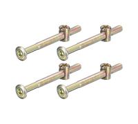 Aqxypas 4 Uds tornillos de cabeza con Conector hexagonal pernos tuercas de barril M6 enchufe muebles perno de cama tuercas de barril con llave for sillas cunas(M6 x 70mm)