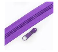 Aqxypas Cinta de cremallera nailon arcoíris, decoración deslizante, cierre, Kit reparación, bolsa, accesorios costura ropa, 3#5#3/5/10M(Purple,20MZips 20PcsSliders,No5)
