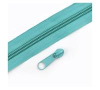 Aqxypas Cinta de cremallera nailon arcoíris, decoración deslizante, cierre, Kit reparación, bolsa, accesorios costura ropa, 3#5#3/5/10M(LakeGreen,20MZips 20PcsSliders,No5)