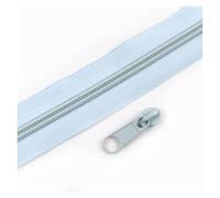 Aqxypas Cinta de cremallera nailon arcoíris, decoración deslizante, cierre, Kit reparación, bolsa, accesorios costura ropa, 3#5#3/5/10M(LightBlue,5MZips 5PcsSliders,No3)