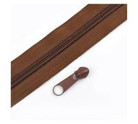 Aqxypas Cinta de cremallera nailon arcoíris, decoración deslizante, cierre, Kit reparación, bolsa, accesorios costura ropa, 3#5#3/5/10M(Coffee,10MZips 10PcsSliders,No5)