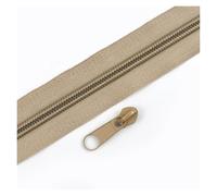 Aqxypas Cinta de cremallera nailon arcoíris, decoración deslizante, cierre, Kit reparación, bolsa, accesorios costura ropa, 3#5#3/5/10M(Khaki,3MZips 3PcsSliders,No5)