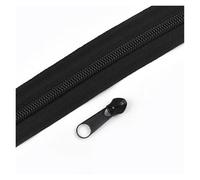 Aqxypas Cinta de cremallera nailon arcoíris, decoración deslizante, cierre, Kit reparación, bolsa, accesorios costura ropa, 3#5#3/5/10M(Black,5MZips 5PcsSliders,No3)