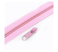 Aqxypas Cinta de cremallera nailon arcoíris, decoración deslizante, cierre, Kit reparación, bolsa, accesorios costura ropa, 3#5#3/5/10M(Pink,20MZips 20PcsSliders,No5)