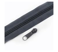 Aqxypas Cinta de cremallera nailon arcoíris, decoración deslizante, cierre, Kit reparación, bolsa, accesorios costura ropa, 3#5#3/5/10M(DarkGray,10MZips 10PcsSliders,No5)