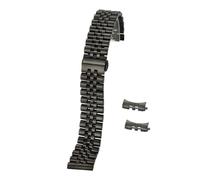 Aqxypas Correa de reloj de acero inoxidable de 12/13/14/16/17/18/19/20/21/22 mm con interfaz de arco hueco y pasadores de herramienta de repuesto(Black,21mm)