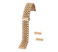 Aqxypas Correa de reloj de acero inoxidable de 12/13/14/16/17/18/19/20/21/22 mm con interfaz de arco hueco y pasadores de herramienta de repuesto(Rose Gold,17mm)