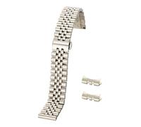 Aqxypas Correa de reloj de acero inoxidable de 12/13/14/16/17/18/19/20/21/22 mm con interfaz de arco hueco y pasadores de herramienta de repuesto(Silver,21mm)