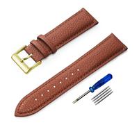 Aqxypas Correa de reloj de cuero genuino de 24 mm for hombre y mujer, correa de reloj + herramienta(Brown 3)