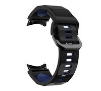 Aqxypas Correa de silicona for Galaxy Watch 5 Pro 45mm Silicone Wave Ocean Band for Galaxy Watch 5 4 Correa 40 44 45 Rojo Negro(Black blue)