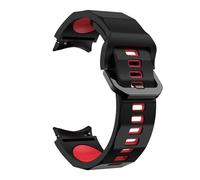 Aqxypas Correa de silicona for Galaxy Watch 5 Pro 45mm Silicone Wave Ocean Band for Galaxy Watch 5 4 Correa 40 44 45 Rojo Negro(Black red)