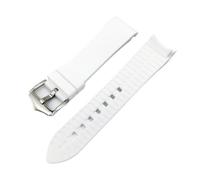 Aqxypas Correa de silicona suave de 18mm, 20mm, 22mm y 24mm, banda de goma Universal con arco de codo, pulsera deportiva de repuesto resistente al agua, accesorios for reloj(White,24mm)