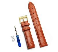 Aqxypas Correas de reloj de cuero genuino de 12/14/16/18/20/22/24 mm, correa de reloj con hebilla de acero, pulsera y herramienta(Brown 3,12mm)