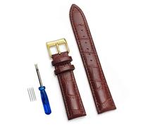 Aqxypas Correas de reloj de cuero genuino de 12/14/16/18/20/22/24 mm, correa de reloj con hebilla de acero, pulsera y herramienta(Dark Brown 3,24mm)