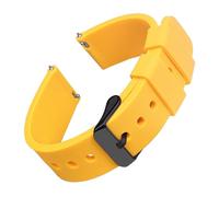 Aqxypas Correas de reloj de silicona de 14/16/18/19/20/21/22/24 mm, correas de reloj de goma de liberación rápida y suaves, correas de reloj Galaxy(Naples Yellow 2,19mm)