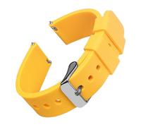 Aqxypas Correas de reloj de silicona de 14/16/18/19/20/21/22/24 mm, correas de reloj de goma de liberación rápida y suaves, correas de reloj Galaxy(Naples Yellow 1,20mm)