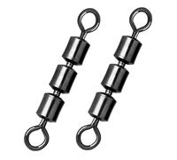Aqxypas Giratorios de 3 Rodillos, 15~60 uds, giratorios de Barril de Pesca, rodamientos triples de Alta Velocidad, Accesorios de Pesca de Acero Inoxidable(Size-1 30mm 42kg,15 Pcs)