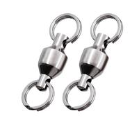 Aqxypas Giratorios de Pesca con Anillos divididos, 25~100 Uds., Clips de Velocidad giratorios con rodamiento de Bolas, Conector de señuelo de Pesca de Acero Inoxidable a presión, Agua Salada 0~10