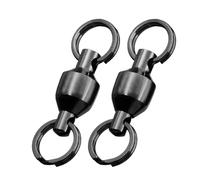 Aqxypas Giratorios de Pesca, rodamiento de Bolas Giratorio con Anillos divididos, 25~100 Uds., Anillo de Acero Inoxidable, Conectores de anzuelos for Pesca en Agua Salada(Size 1 16mm 14kg,25Pcs)