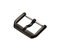 Aqxypas Hebilla de reloj de acero inoxidable 316L, 18 mm, 20 mm, 22 mm, cierre de correa de cuero, color negro y oro rosa(Black,Buckle Width 16mm)